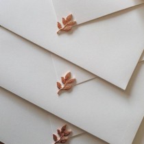 LACRE PARA CONVITE FOLHA LINEA BOTÂNICA 4,0cm - Noiva de Laco