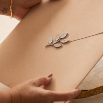 LACRE PARA CONVITE FOLHA LINEA BOTÂNICA 6,0cm - Noiva de Laco